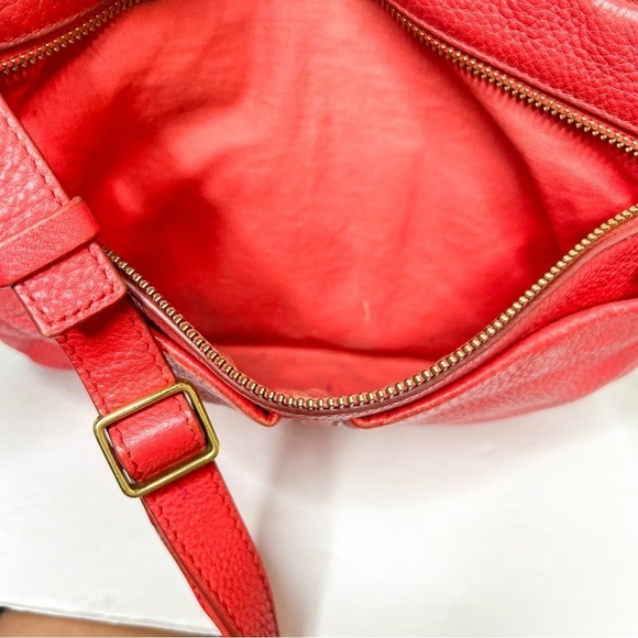 Fossil Crossbody Red Pink Purse Leather Medium - Picture 8 of 8